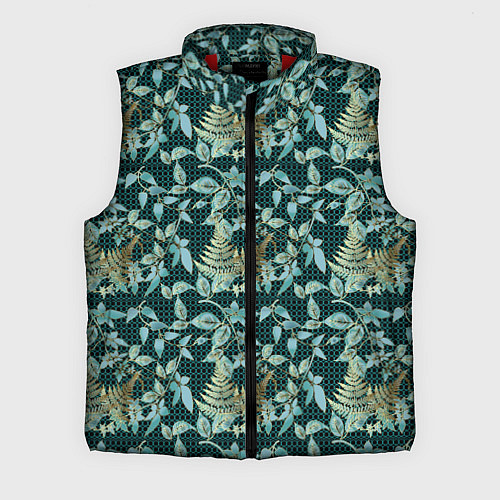 Мужской жилет Листья в 3D абстракция / 3D-Красный – фото 1