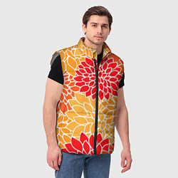 Мужской жилет Летний цветочный паттерн, цвет: 3D-светло-серый — фото 2