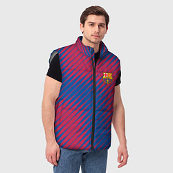 Мужской жилет Fc barcelona барселона fc абстракция, цвет: 3D-светло-серый — фото 2