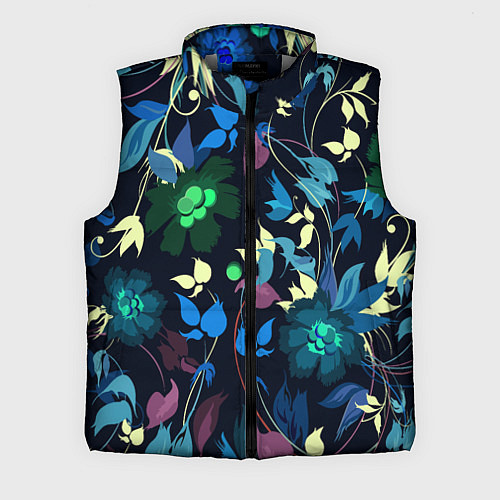 Мужской жилет Color summer night Floral pattern / 3D-Светло-серый – фото 1