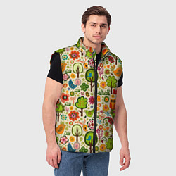 Мужской жилет COLORED FOREST ANIMALS, цвет: 3D-черный — фото 2