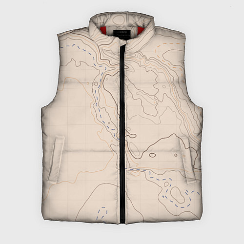 Мужской жилет Песчаная Топографическая Карта / 3D-Красный – фото 1