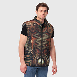 Мужской жилет Mechanical device in Steampunk Retro style, цвет: 3D-светло-серый — фото 2
