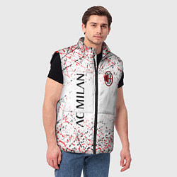 Мужской жилет Ac milan logo, цвет: 3D-черный — фото 2