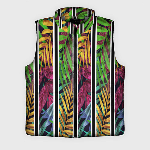 Мужской жилет Пальмовые цветные полосы / 3D-Светло-серый – фото 1