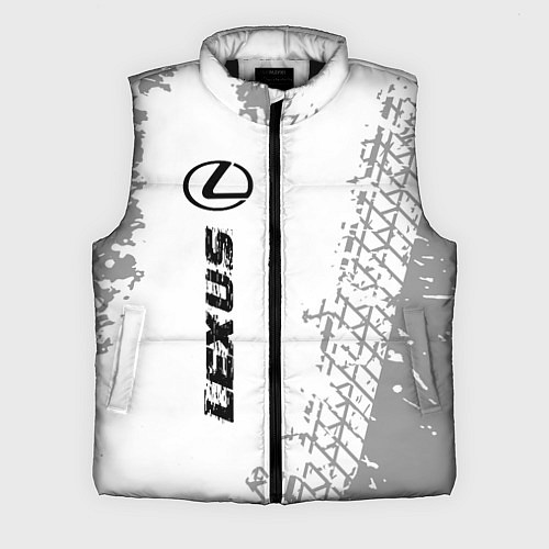Мужской жилет Lexus Speed на светлом фоне со следами шин / 3D-Черный – фото 1