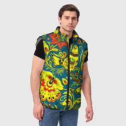 Мужской жилет Хохломская Роспись Две Птицы, цвет: 3D-светло-серый — фото 2