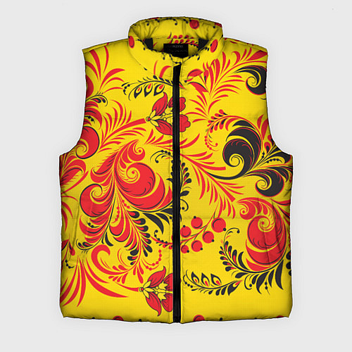 Мужской жилет Хохломская Роспись Цветы / 3D-Черный – фото 1