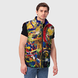 Мужской жилет Смелые экспрессивные мазки краски, цвет: 3D-черный — фото 2