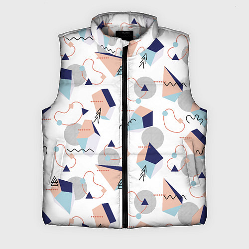 Мужской жилет Многоугольники и Круги / 3D-Светло-серый – фото 1