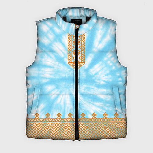 Мужской жилет Славянская тай-дай рубаха / 3D-Черный – фото 1