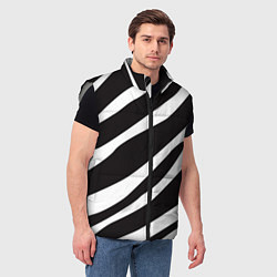 Мужской жилет Анималистичный рисунок зебра, цвет: 3D-светло-серый — фото 2