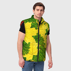 Мужской жилет Осенние кленовые листья, цвет: 3D-красный — фото 2