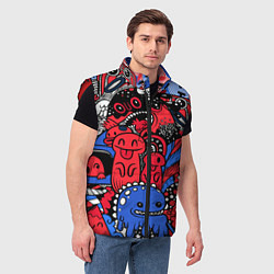 Мужской жилет Такие разные монстры, цвет: 3D-красный — фото 2