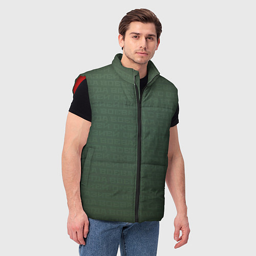 Мужской жилет 1984 узор зелёный градиент / 3D-Красный – фото 3