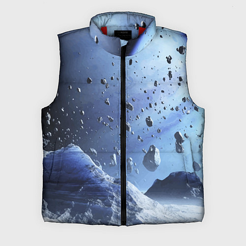 Мужской жилет Космический пейзаж с ледяными скалами / 3D-Красный – фото 1