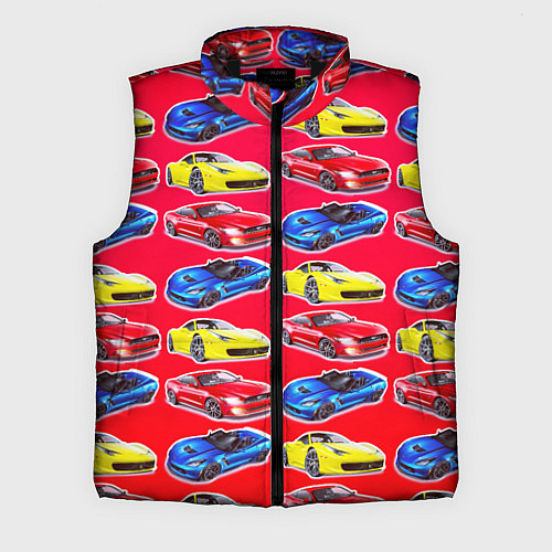 Мужской жилет Спортивные машины / 3D-Черный – фото 1