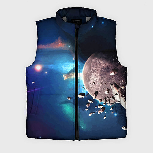 Мужской жилет Космическое столкновение объектов / 3D-Светло-серый – фото 1