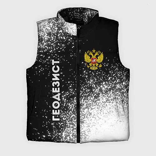Мужской жилет Геодезист из России и Герб Российской Федерации / 3D-Черный – фото 1