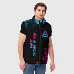 Мужской жилет Thirty Seconds to Mars Neon Gradient, цвет: 3D-черный — фото 2