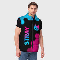Мужской жилет Stray: Neon Gradient, цвет: 3D-черный — фото 2