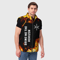 Мужской жилет Bring Me the Horizon и пылающий огонь, цвет: 3D-черный — фото 2