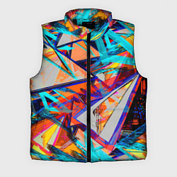 Мужской жилет Яркий неоновый абстрактный узор, цвет: 3D-черный