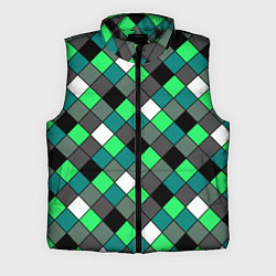 Мужской жилет Геометрический узор в зеленых и черный тонах