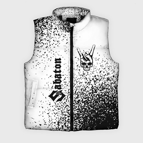 Мужской жилет Sabaton и рок символ на светлом фоне / 3D-Черный – фото 1