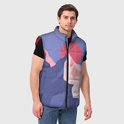 Мужской жилет Пейзаж гор и леса в стиле ретро, цвет: 3D-красный — фото 2
