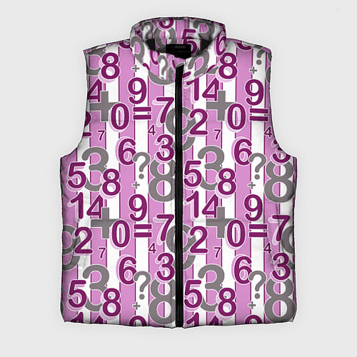 Мужской жилет Бело-розовый узор Арифметика / 3D-Черный – фото 1