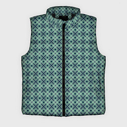Мужской жилет Геометрический бирюзовый узор на текстурированном, цвет: 3D-черный