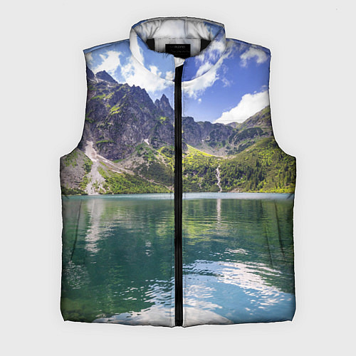 Мужской жилет Прозрачное горное озеро / 3D-Черный – фото 1