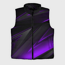 Мужской жилет Черно-фиолетовая геометрическая абстракция, цвет: 3D-черный