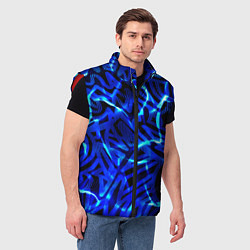 Мужской жилет Удар неоновой молнии, цвет: 3D-красный — фото 2