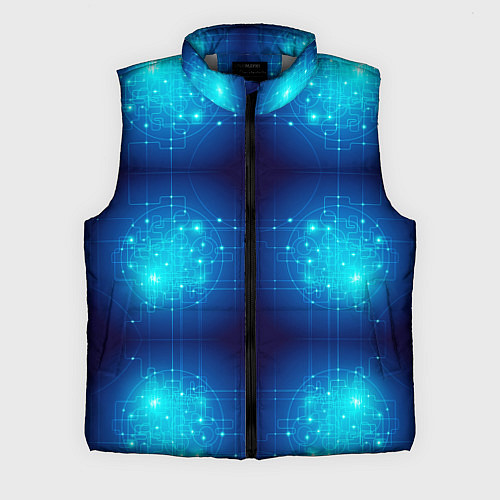Мужской жилет Неоновые проводники - схемы / 3D-Светло-серый – фото 1