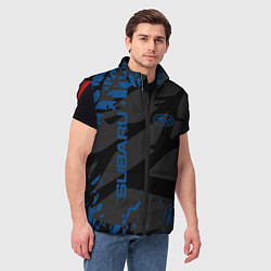 Мужской жилет Subaru - следы шин, цвет: 3D-красный — фото 2