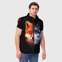 Мужской жилет Волк и Лисица, цвет: 3D-красный — фото 2