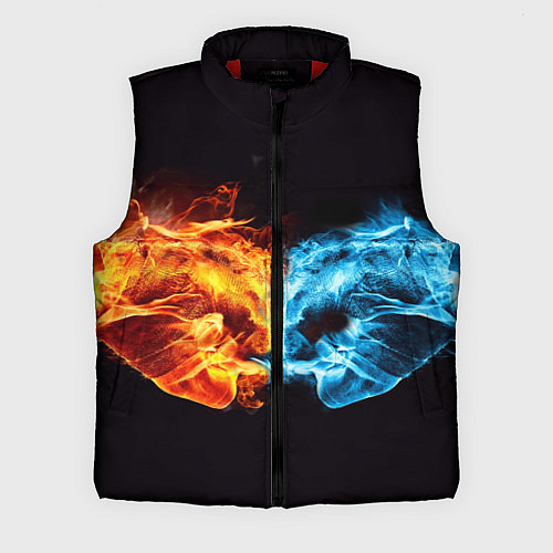 Мужской жилет Вода и огонь - два кулака Brofist / 3D-Красный – фото 1