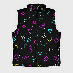 Мужской жилет Colored neon geometric shapes, цвет: 3D-светло-серый