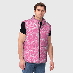 Мужской жилет Океанские ракушки - паттерн, цвет: 3D-черный — фото 2