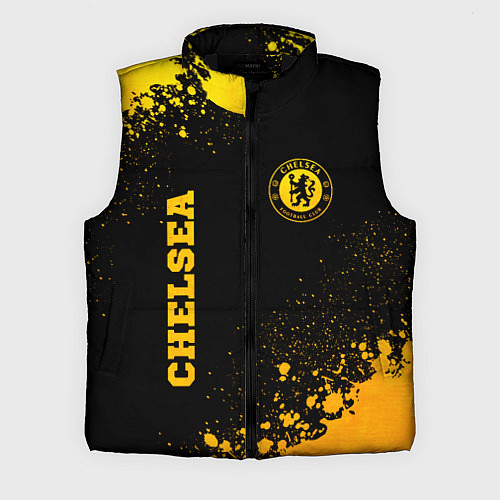 Мужской жилет Chelsea - gold gradient: символ и надпись вертикал / 3D-Черный – фото 1