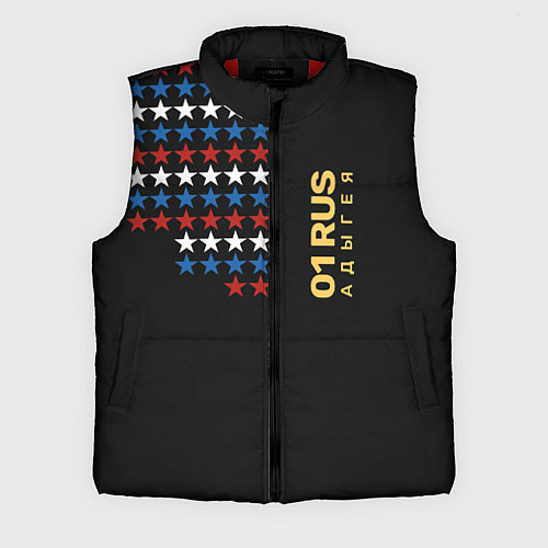 Мужской жилет 01 RUS Адыгея / 3D-Красный – фото 1