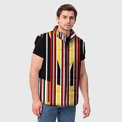 Мужской жилет Геометрические цветные фигуры полосы geometry, цвет: 3D-черный — фото 2