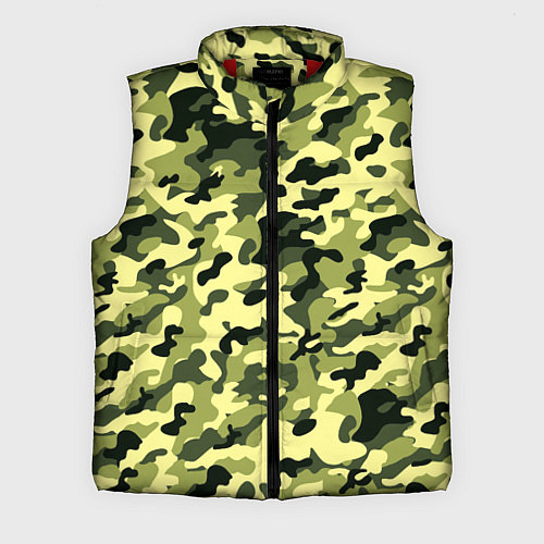 Мужской жилет Камуфляж Зеленые листья / 3D-Красный – фото 1