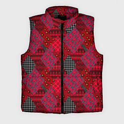 Мужской жилет Красный лоскутный узор пэчворк