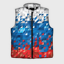 Мужской жилет Полигональный флаг России!, цвет: 3D-черный