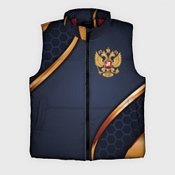 Мужской жилет Blue & gold герб России, цвет: 3D-красный