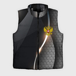 Мужской жилет Герб РФ киберпанк, цвет: 3D-светло-серый