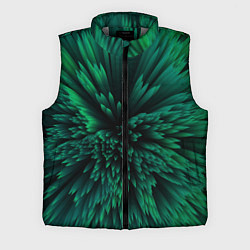 Мужской жилет Объёмные острые зелёные фигуры, цвет: 3D-светло-серый